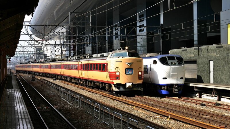 Trains at a station
