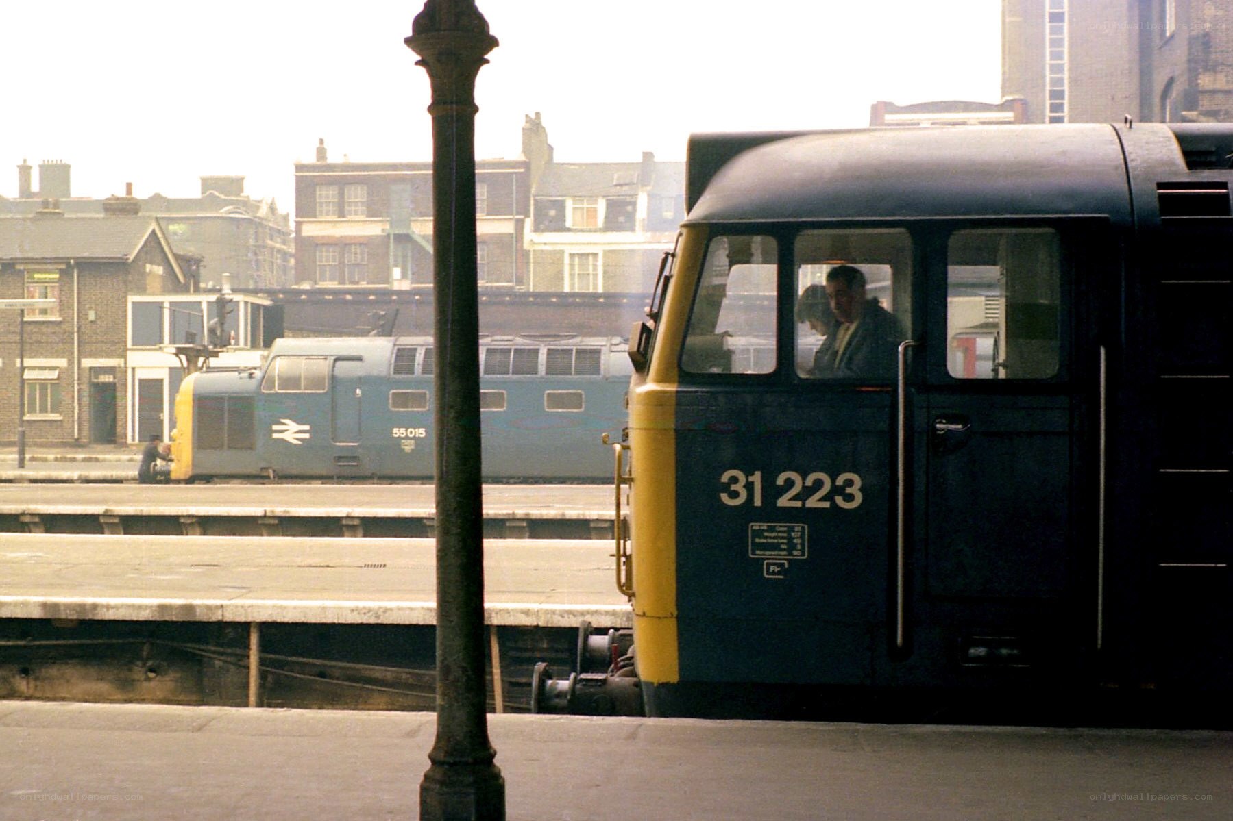 Trains at a station