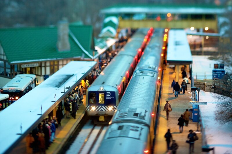 Trains at Snowy Station — Silver