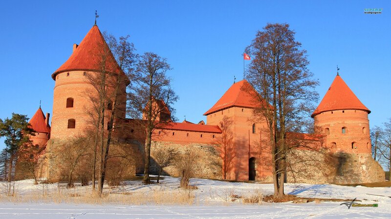 Trakai Castle in winter