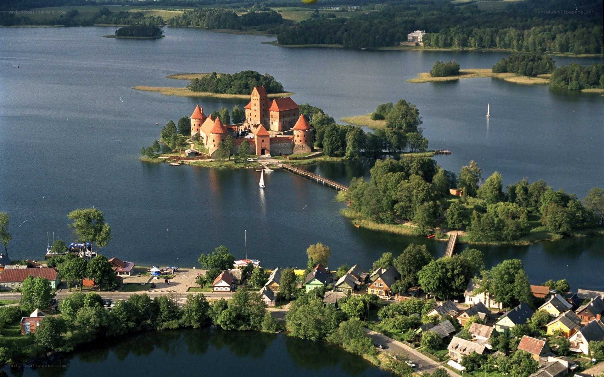 Trakai Island Castle aerial view