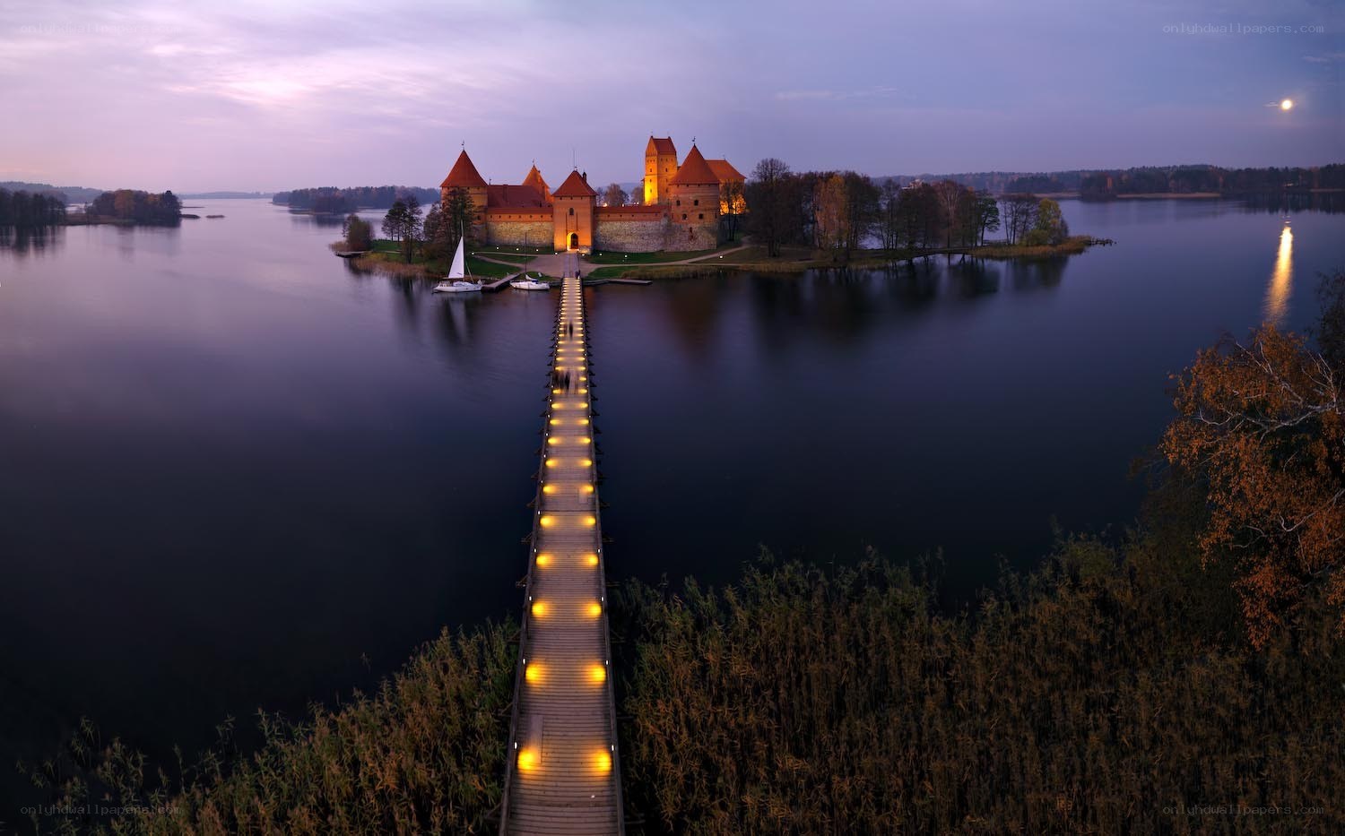 Trakai Island Castle at dusk