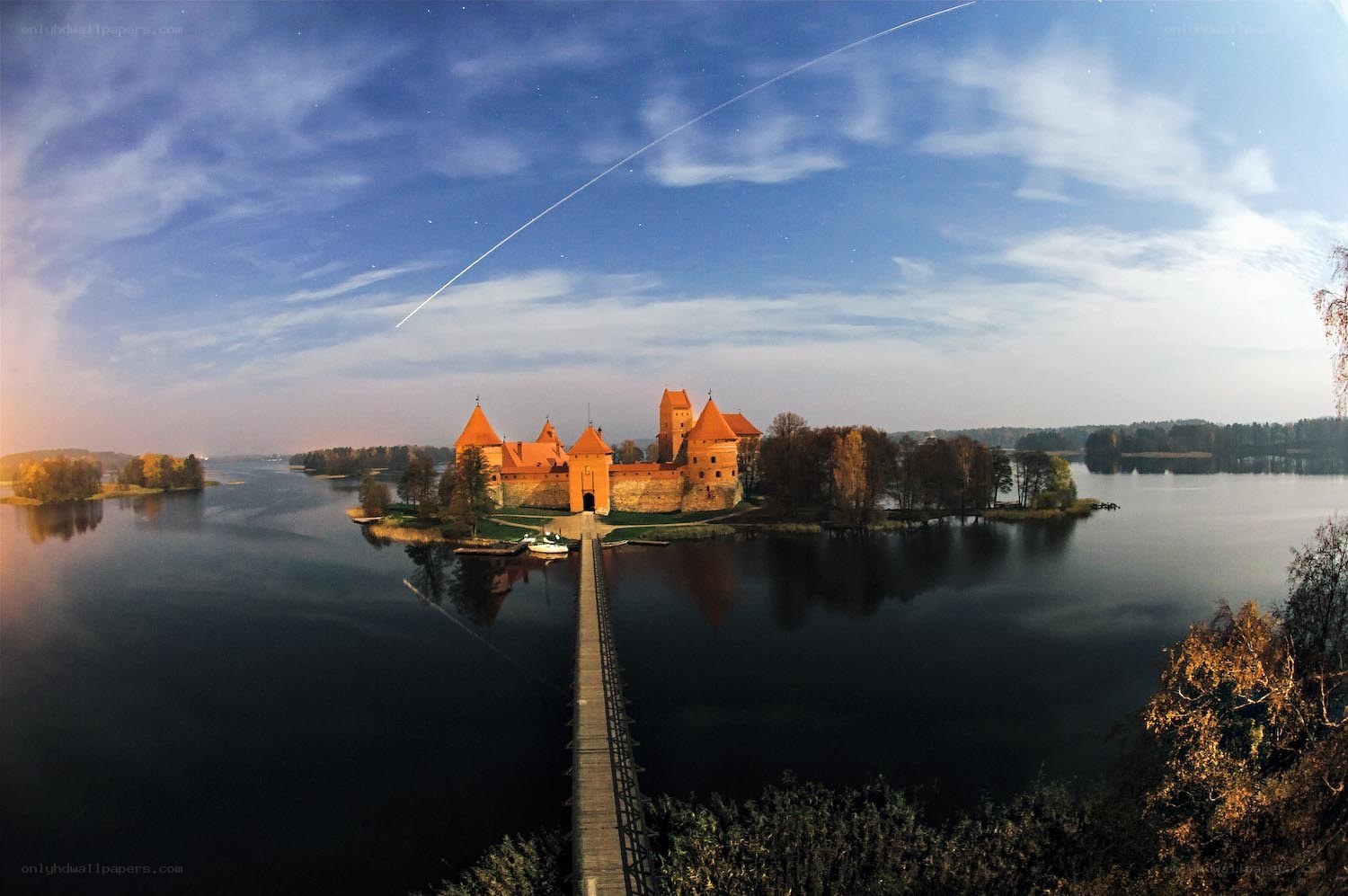 Trakai Island Castle at dusk