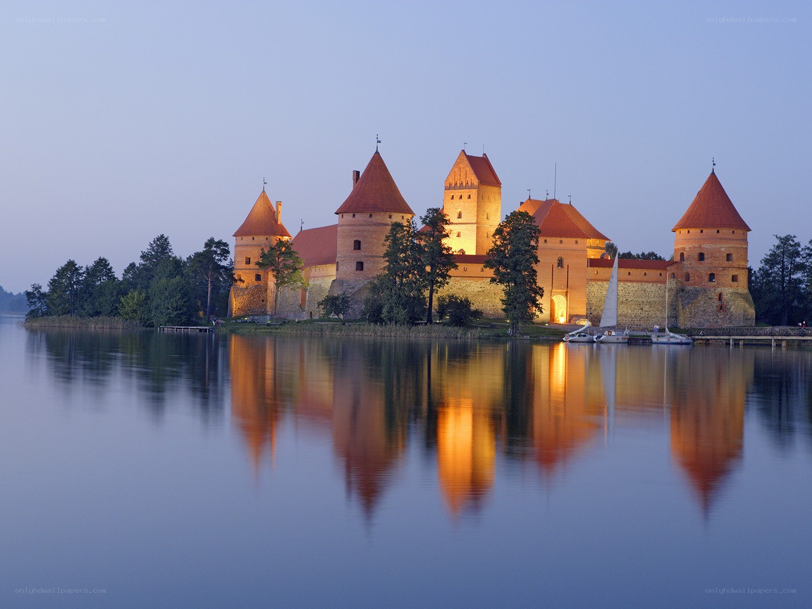 Trakai Island Castle at dusk