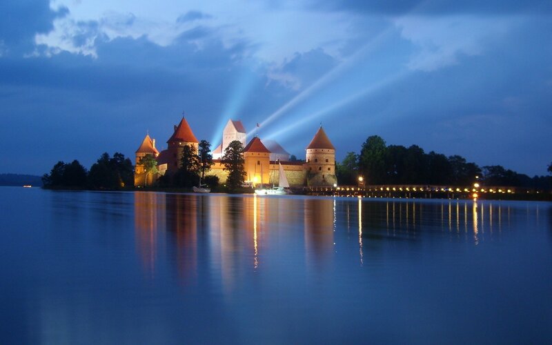 Trakai Island Castle at night