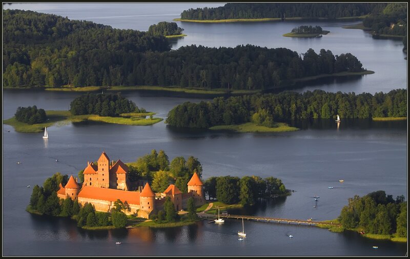 Trakai Island Castle at sunset
