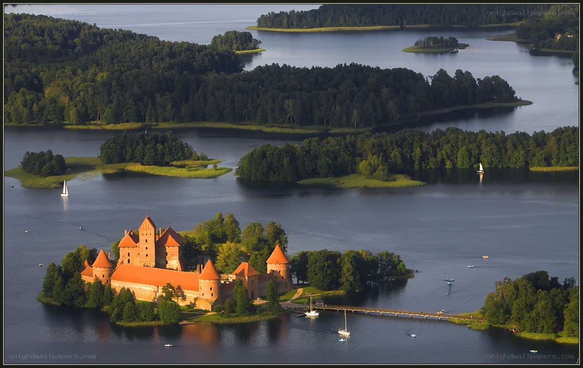 Trakai Island Castle at sunset
