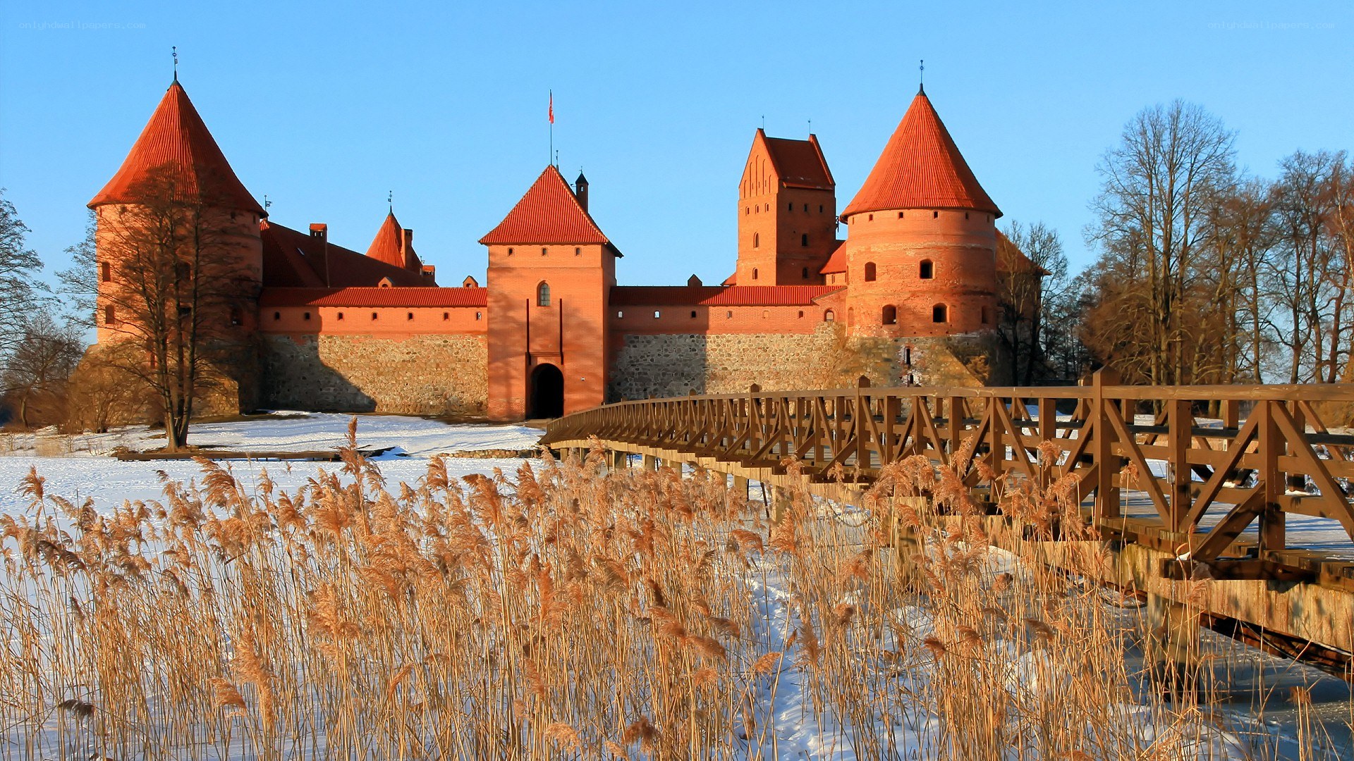 Trakai Island Castle in winter