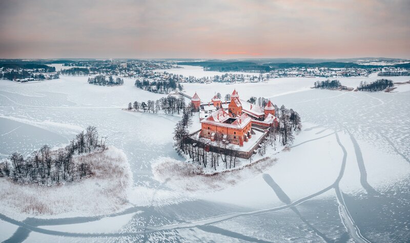 Trakai Island Castle — White, Serene