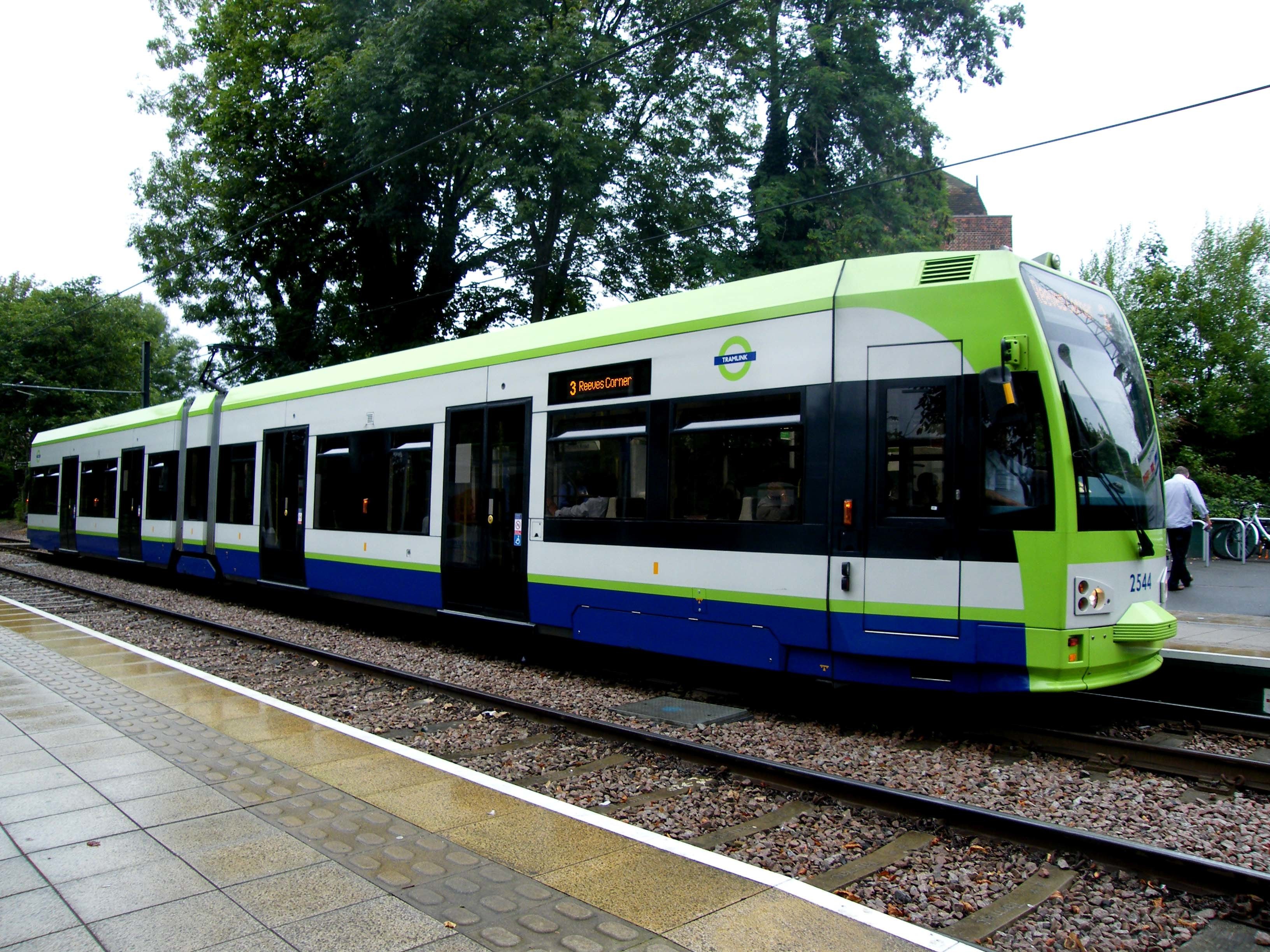 Tram at a station