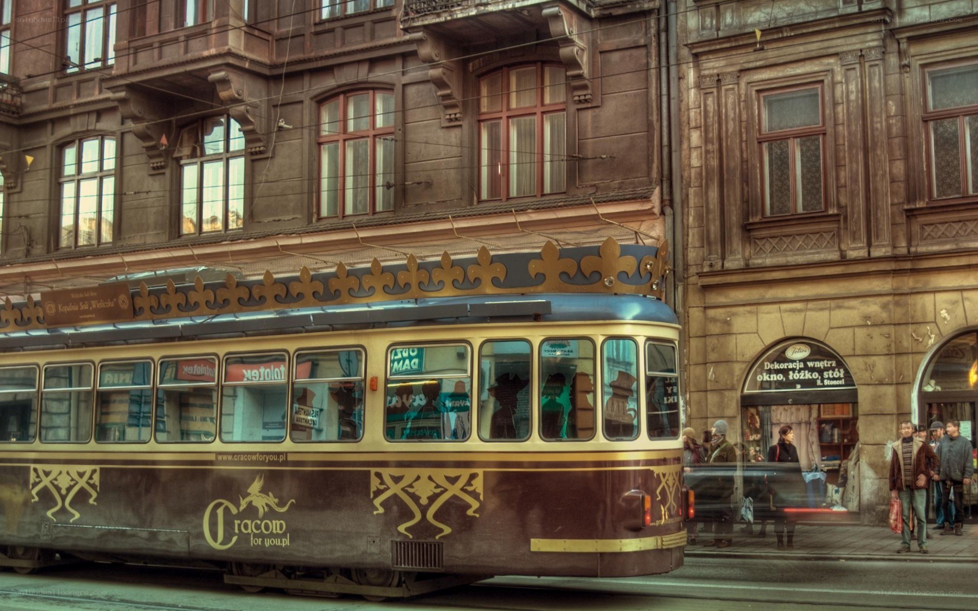 Tram in historic city