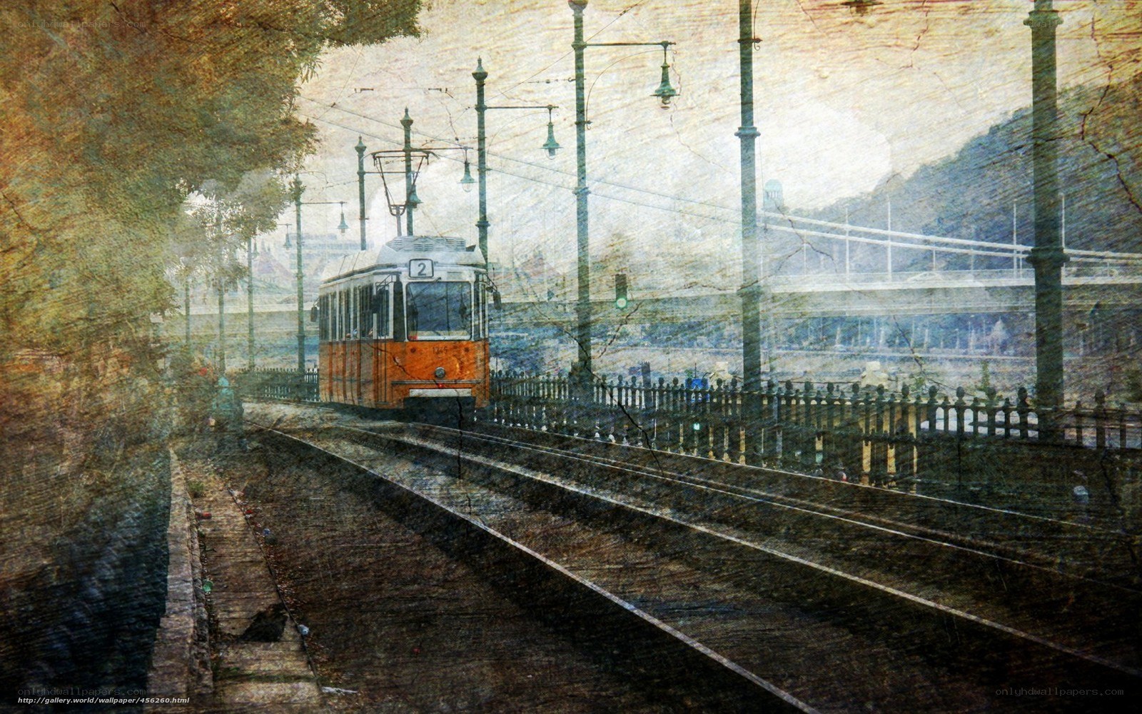 Tram on a city street