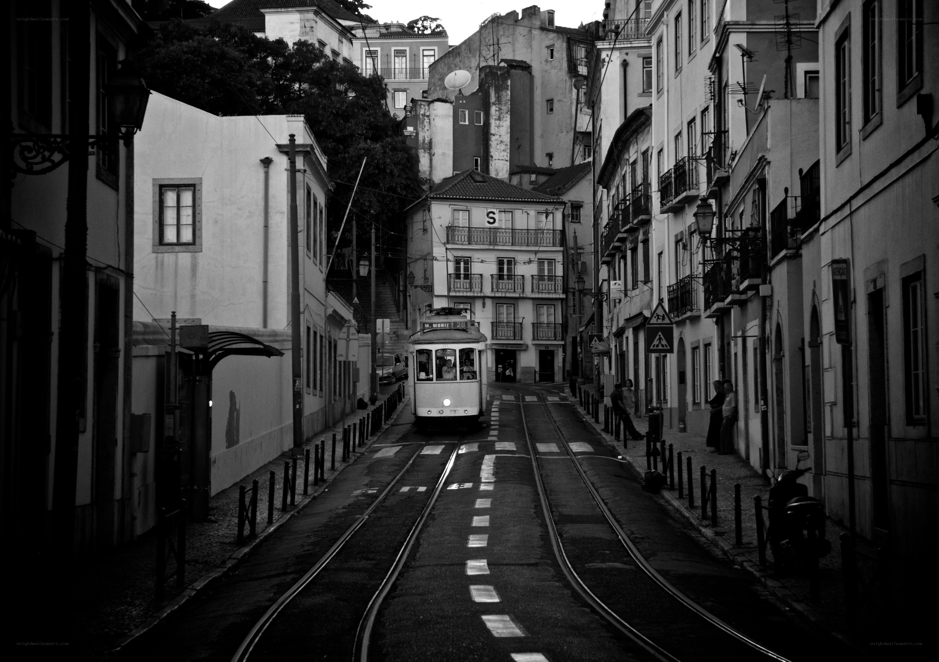 Tram on a steep street