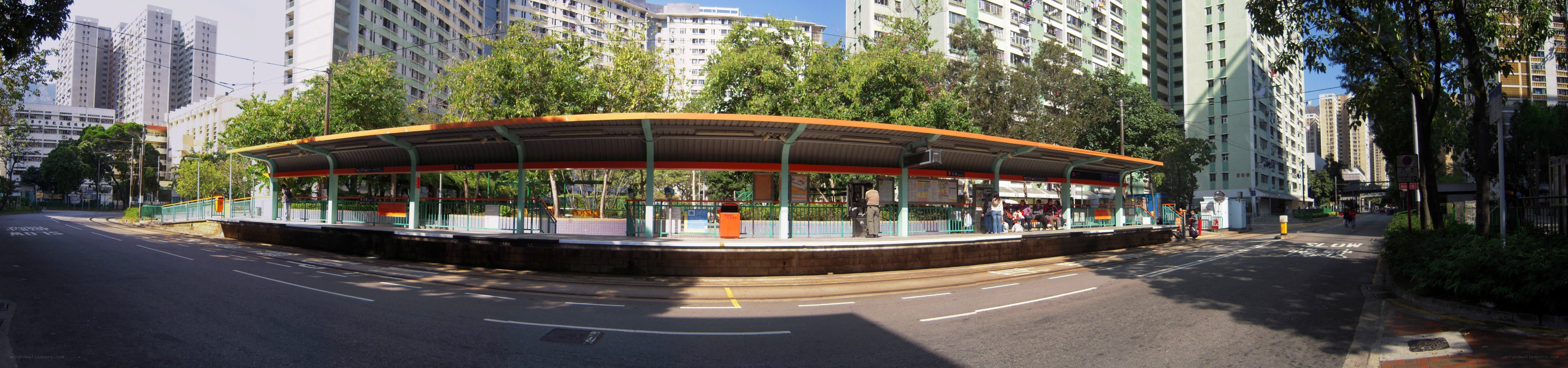 Tram stop in Hong Kong