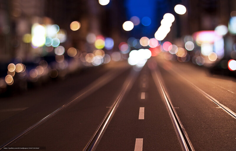 Tram Tracks at Night — Black