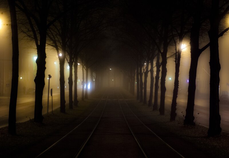 Tram Tracks in Fog