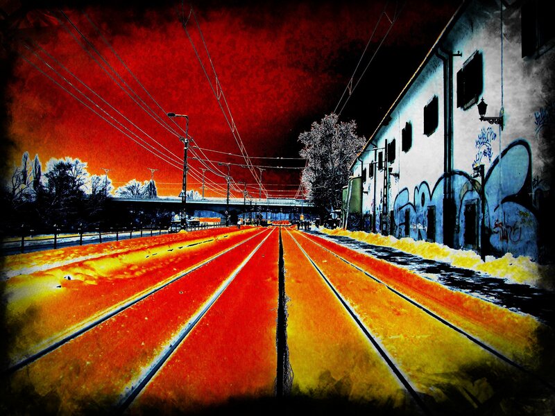 Tram Tracks in Winter