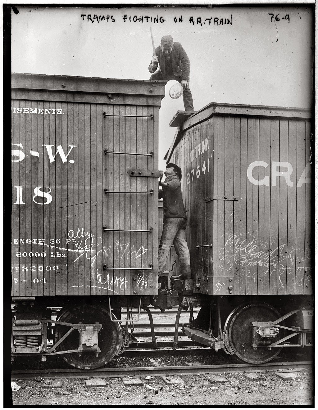 Tramps Fighting on a Train