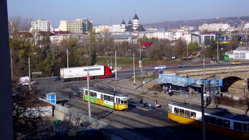 Trams on City Street