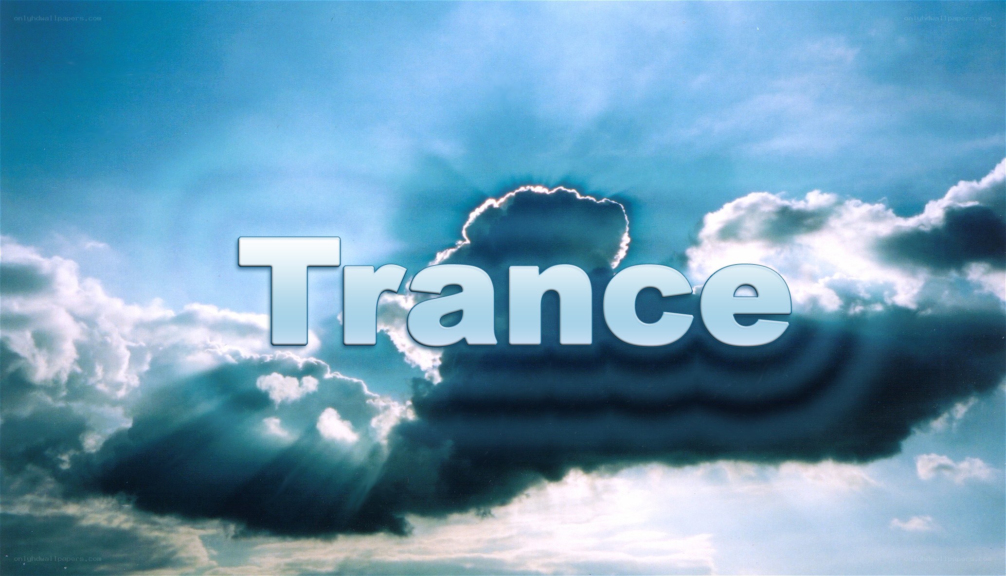 Trance text over cloudy sky