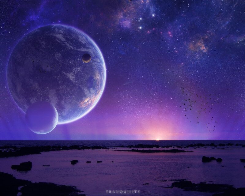Tranquil alien seascape