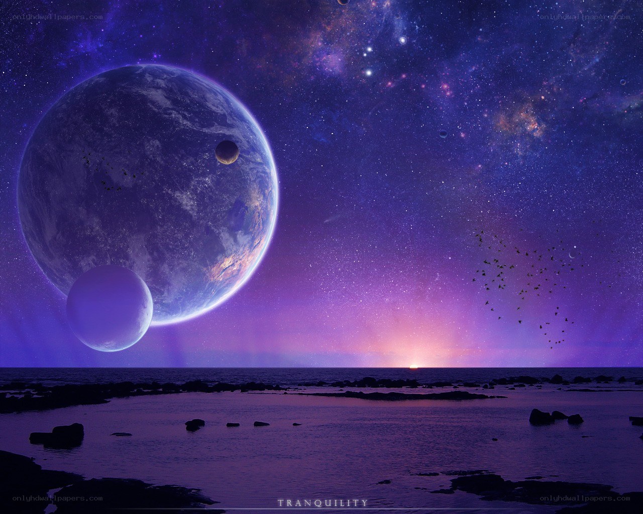 Tranquil alien seascape