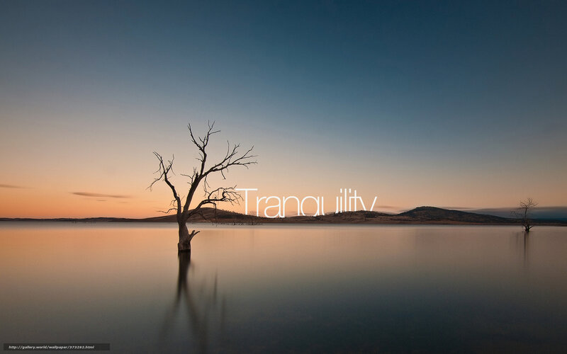 tranquil lake at sunset