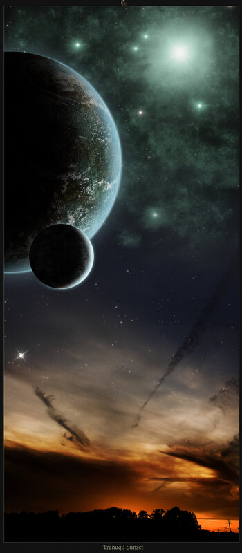 Tranquil Sunset on a Distant Planet