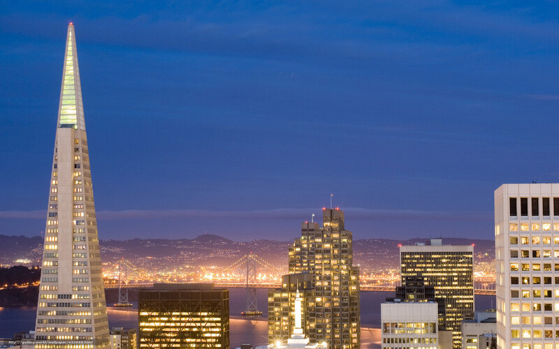 Transamerica Pyramid Building — Blue, Calm