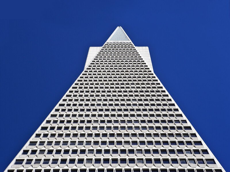Transamerica Pyramid Building — Blue, Dramatic, Afternoon, Photograph, Sky