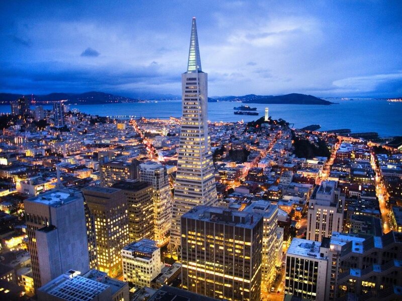 Transamerica Pyramid Building — Blue