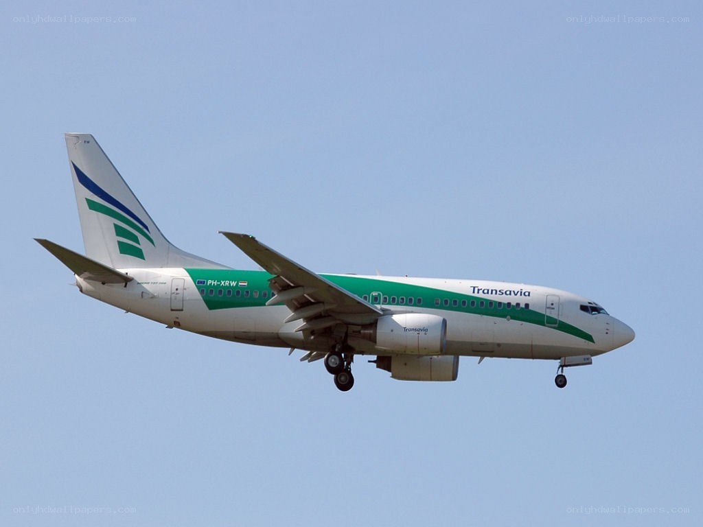 Transavia airplane in flight