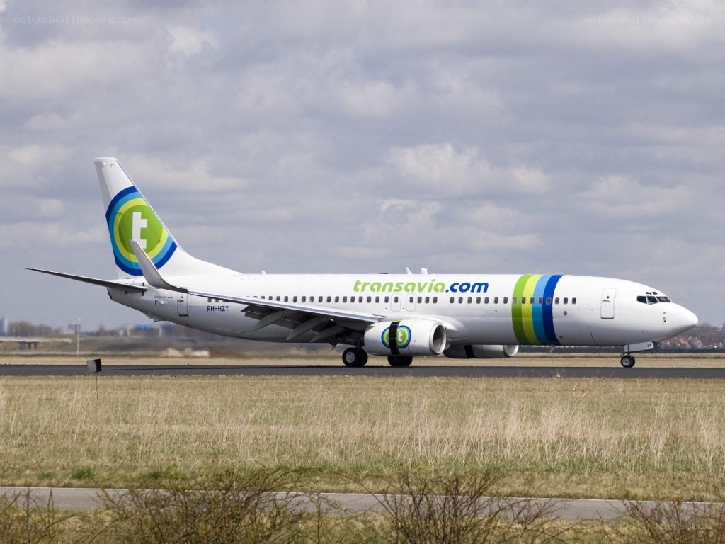 Transavia airplane on runway