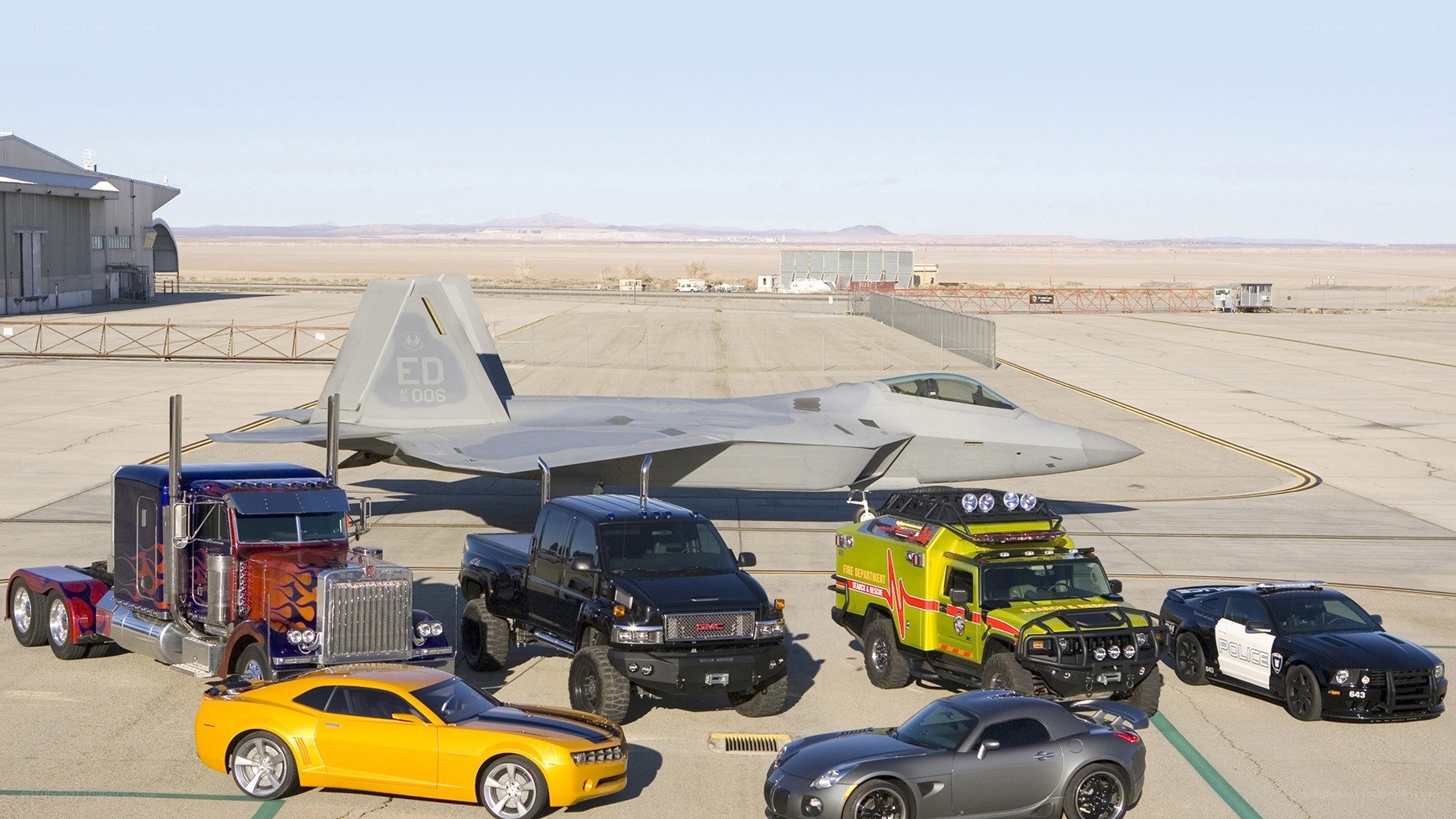 Transformers cast on airfield