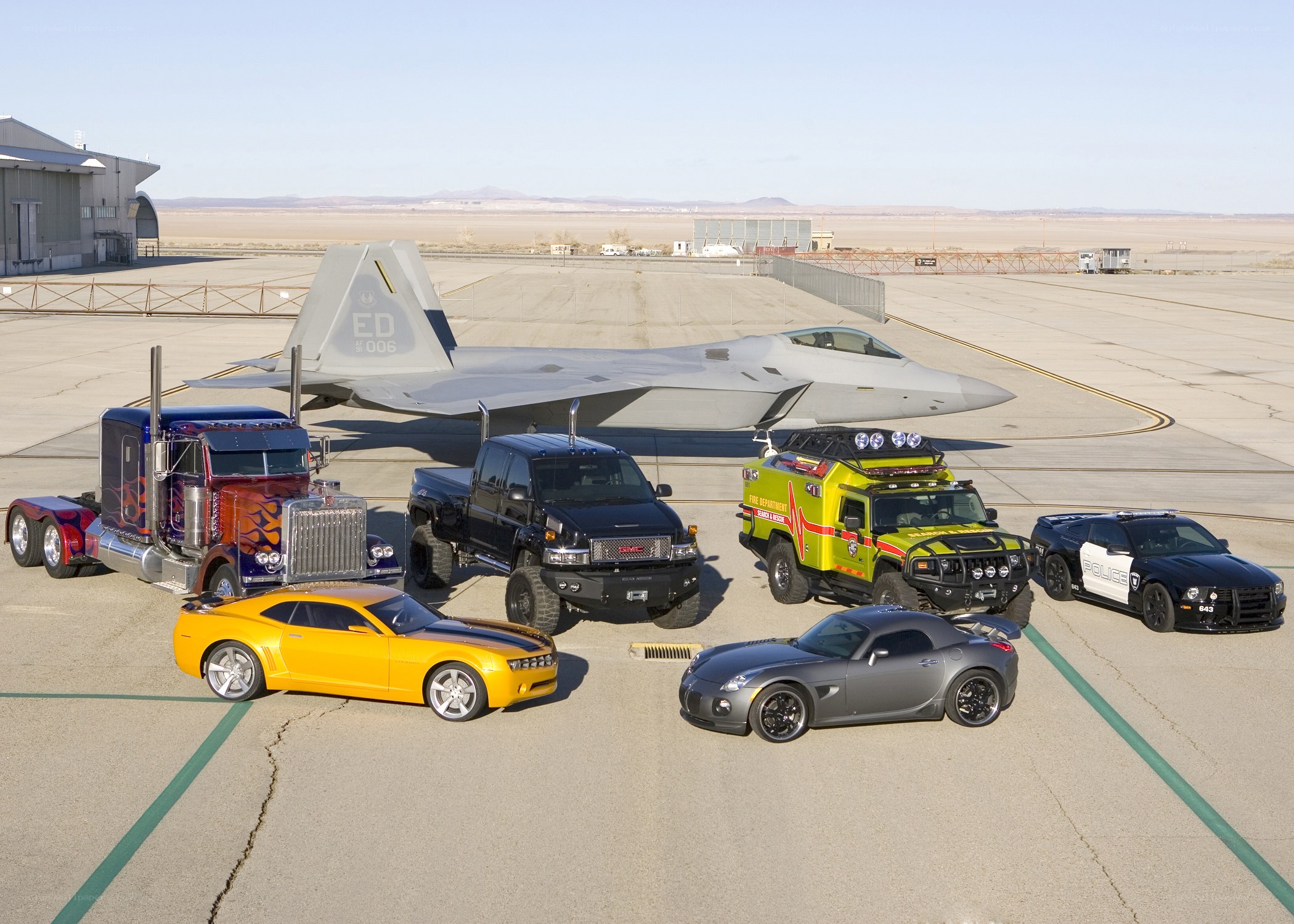 Transformers cast on airfield