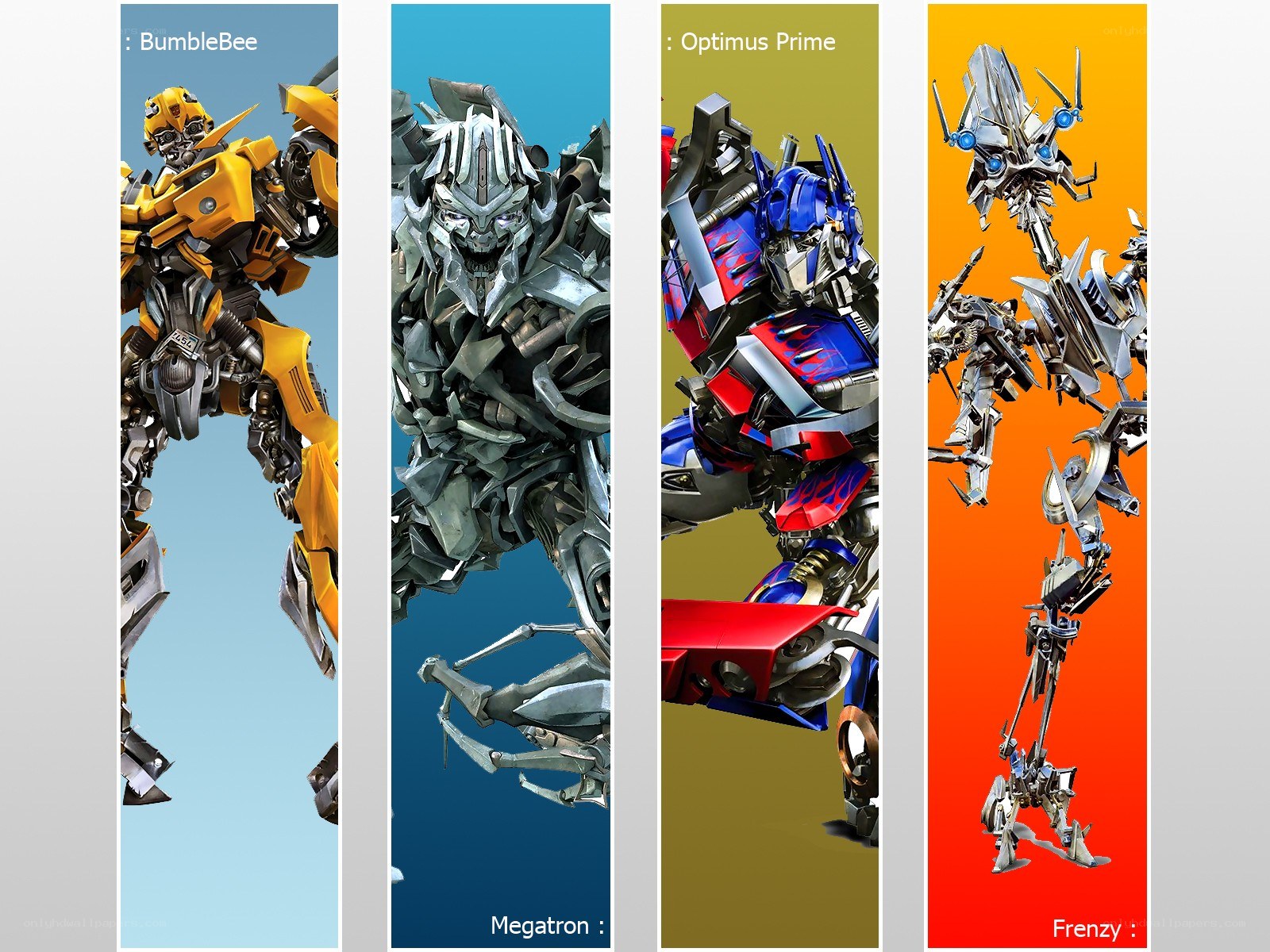 Transformers characters collage