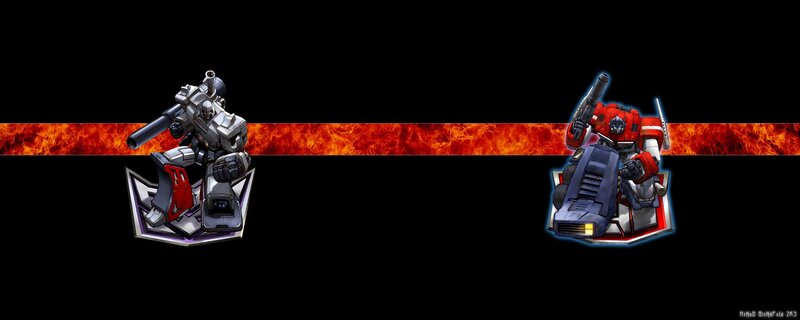 Transformers characters on fire