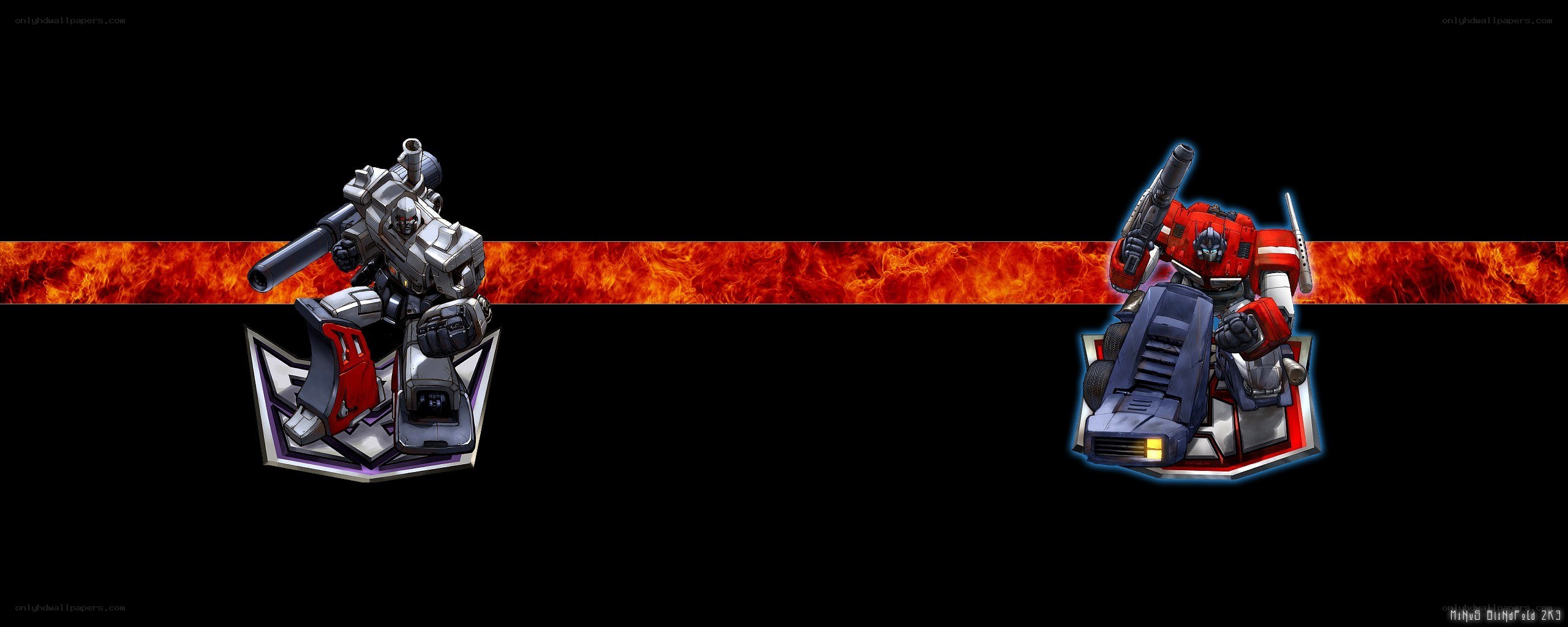 Transformers characters on fire