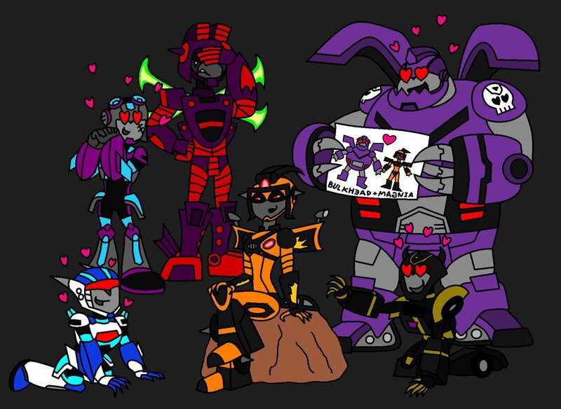 Transformers characters with hearts