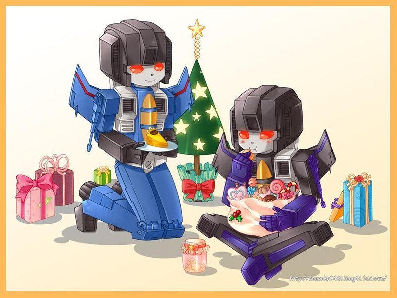 Transformers Christmas scene