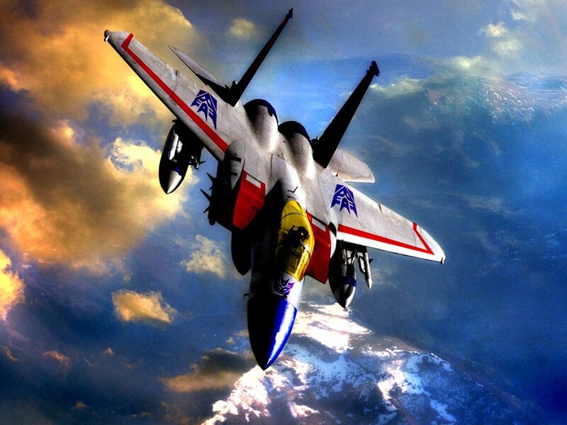 Transformers jet fighter in flight