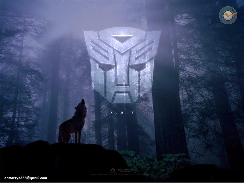 Transformers logo in forest
