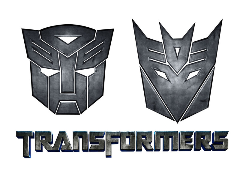 Transformers logo with Autobot and Decepticon symbols