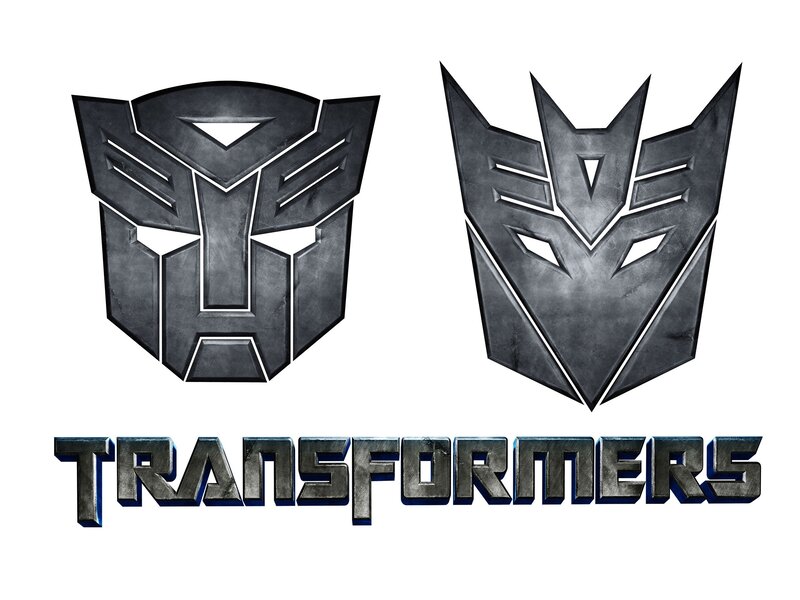 Transformers logo with Autobot and Decepticon symbols