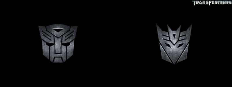 Transformers logos on black