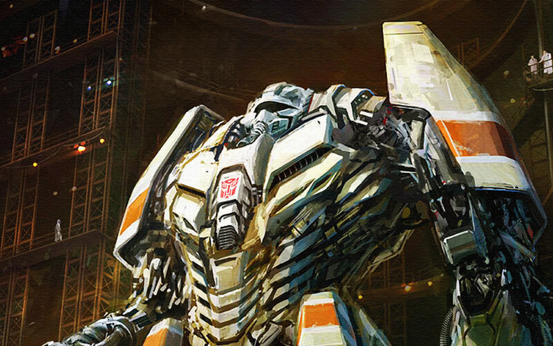 Transformers robot in industrial setting