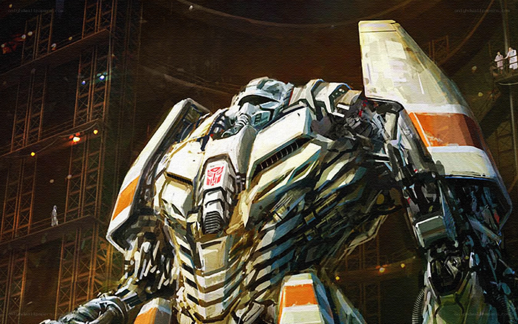 Transformers robot in industrial setting