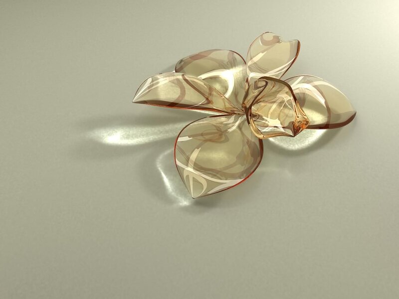 Translucent flower sculpture