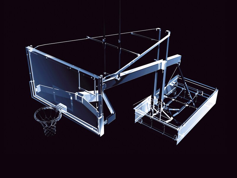 transparent basketball hoop