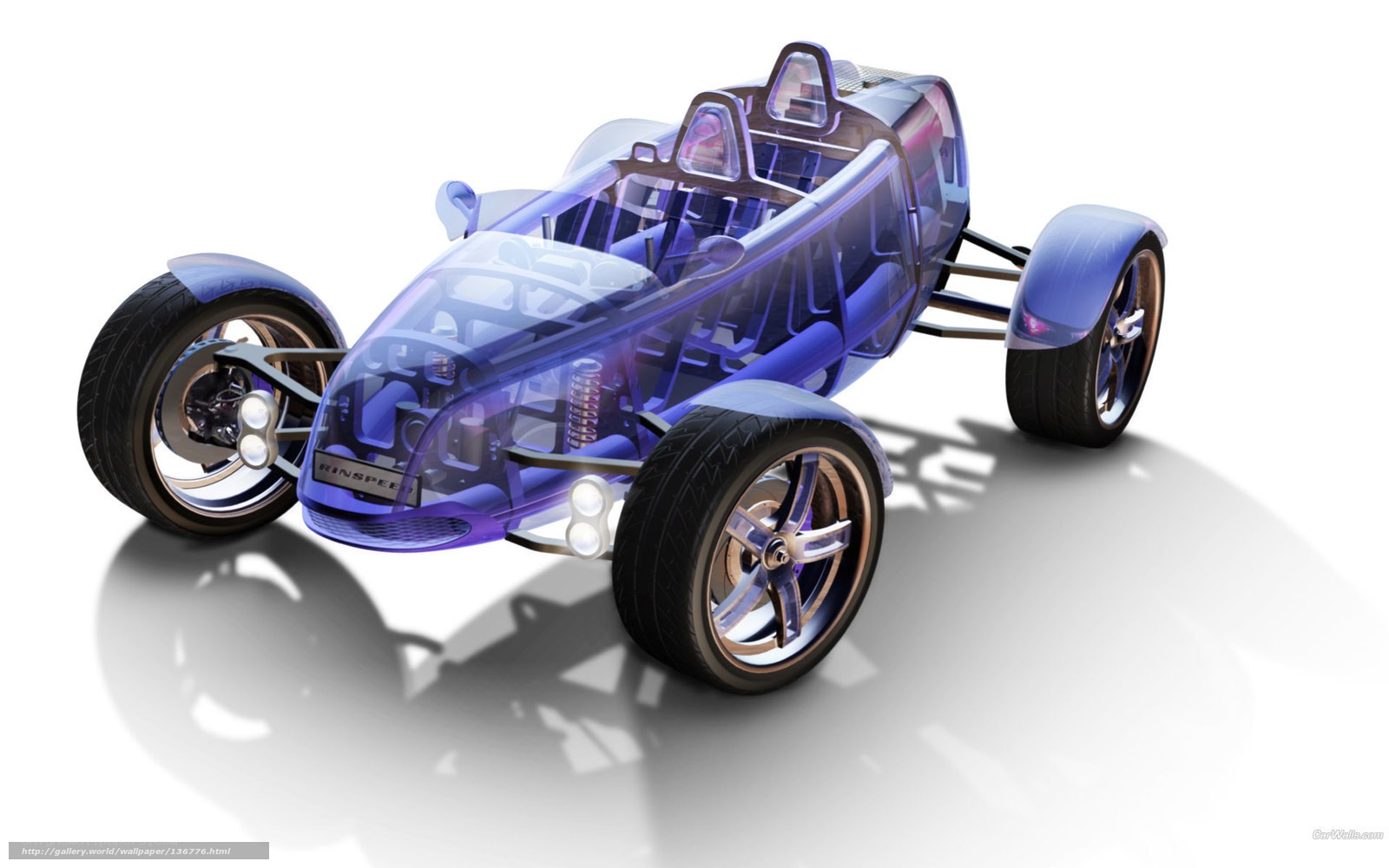 Transparent blue concept car